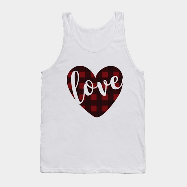 Buffalo Plaid Love Heart © GraphicLoveShop Tank Top by GraphicLoveShop